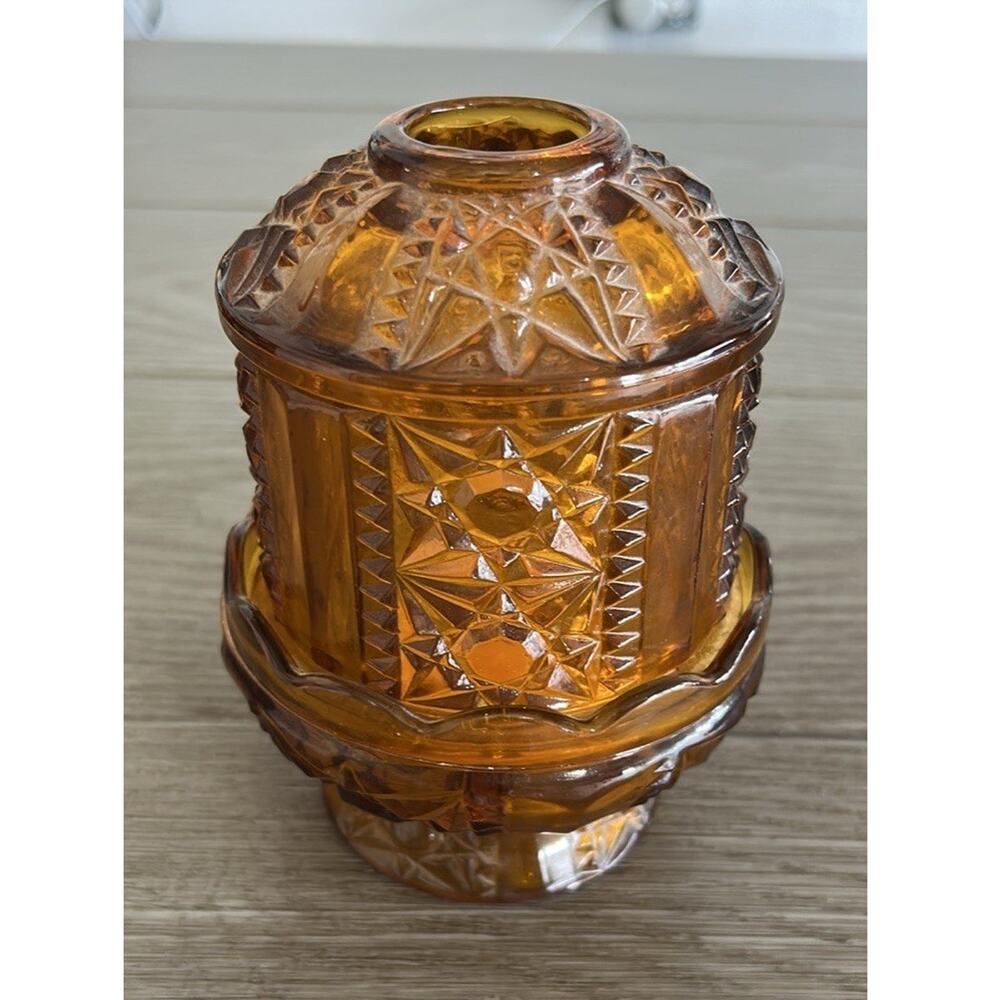 Vintage Fairy Lamp Amber Light Glass